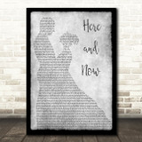 Luther Vandross Here and Now Man Lady Dancing Grey Song Lyric Quote Print