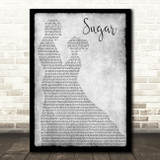 Maroon 5 Sugar Man Lady Dancing Grey Song Lyric Print