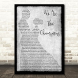 Queen We Are The Champions Man Lady Dancing Grey Song Lyric Print