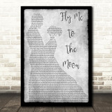 Frank Sinatra Fly Me To The Moon Man Lady Dancing Grey Song Lyric Print