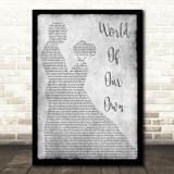 Westlife World Of Our Own Man Lady Dancing Grey Song Lyric Print