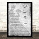 Blake Shelton God Gave Me You Grey Song Lyric Man Lady Dancing Quote Print