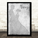 Bon Jovi Always Grey Song Lyric Man Lady Dancing Quote Print