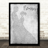 Calvin Harris and Sam Smith Promises Grey Song Lyric Man Lady Dancing Print