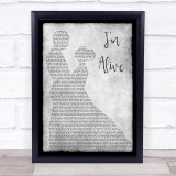 Celine Dion I'm Alive Grey Song Lyric Man Lady Dancing Quote Print