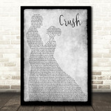 Dave Matthews Band Crush Grey Song Lyric Man Lady Dancing Quote Print
