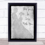 Herb Albert This Guys In Love With You Grey Song Lyric Man Lady Dancing Print