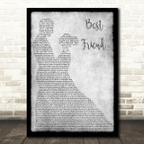 Jason Mraz Best Friend Grey Song Lyric Man Lady Dancing Quote Print