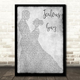 John Lennon Jealous Guy Grey Song Lyric Man Lady Dancing Quote Print