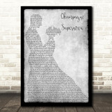 Oasis Champagne Supernova Grey Song Lyric Man Lady Dancing Quote Print