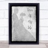 Queen Love Of My Life Grey Song Lyric Man Lady Dancing Quote Print