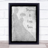 Randy Travis Forever & Ever, Amen Grey Song Lyric Man Lady Dancing Quote Print