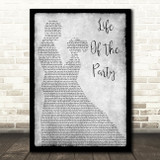 Shawn Mendes Life Of The Party Grey Song Lyric Man Lady Dancing Quote Print