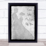 Frankie Valli Can't Take My Eyes Off You Grey Man Lady Dancing Song Lyric Print