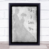 MAJOR Why I Love You Grey Man Lady Dancing Song Lyric Print