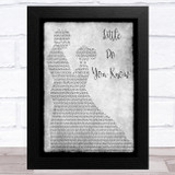 Alex & Sierra Little Do You Know Grey Man Lady Dancing Song Lyric Music Art Print