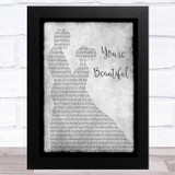 James Blunt You're Beautiful Grey Man Lady Dancing Song Lyric Music Art Print