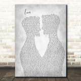 Taylor Swift Lover Two Men Gay Couple Wedding Grey Song Lyric Music Art Print