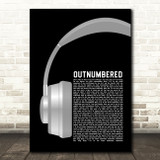 Dermot Kennedy Outnumbered Grey Headphones Song Lyric Quote Music Print