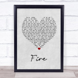 Babyface Fire Grey Heart Song Lyric Print