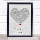 Ne-Yo When You're Mad Grey Heart Song Lyric Print
