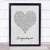 Oasis Acquiesce Grey Heart Song Lyric Print