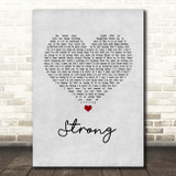 One Direction Strong Grey Heart Song Lyric Print