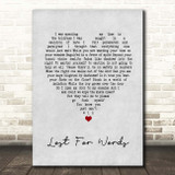Pink Floyd Lost For Words Grey Heart Song Lyric Print