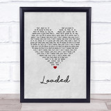 Primal Scream Loaded Grey Heart Song Lyric Print