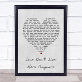 Rose Royce Love Don't Live Here Anymore Grey Heart Song Lyric Print
