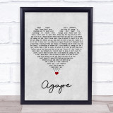Bear's Den Agape Grey Heart Song Lyric Print