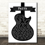The Cure Faith Black & White Guitar Song Lyric Print