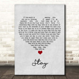 Shakespears Sister Stay Grey Heart Song Lyric Print