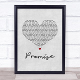 Slash Promise Grey Heart Song Lyric Print