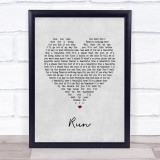 Stephen Fretwell Run Grey Heart Song Lyric Print