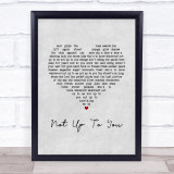 Stereophonics Not Up To You Grey Heart Song Lyric Print