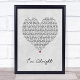 Stereophonics Im Alright Grey Heart Song Lyric Print