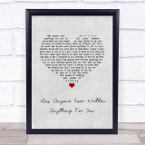 Stevie Nicks Has Anyone Ever Written Anything For You Grey Heart Song Lyric Print