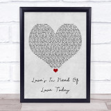 Stevie Wonder Love's In Need Of Love Today Grey Heart Song Lyric Print