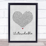 Taylor Swift Untouchable Grey Heart Song Lyric Print