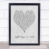 The Beatles Eight Days A Week Grey Heart Song Lyric Print