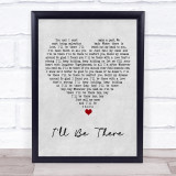 The Jackson 5 I'll Be There Grey Heart Song Lyric Print