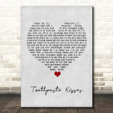 The Maccabees Toothpaste Kisses Grey Heart Song Lyric Print