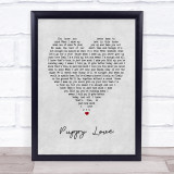 This Wild Life Puppy Love Grey Heart Song Lyric Print