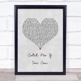 Walking On Cars Catch Me If You Can Grey Heart Song Lyric Print