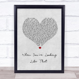 Westlife When You're Looking Like That Grey Heart Song Lyric Print