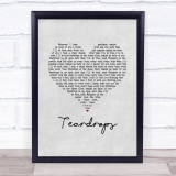 Womack & Womack Teardrops Grey Heart Song Lyric Print