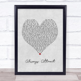 You Me At Six Always Attract Grey Heart Song Lyric Print