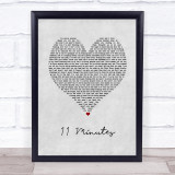 Yungblud & Halsey 11 Minutes Grey Heart Song Lyric Print