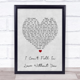 Zara Larsson I Can't Fall In Love Without You Grey Heart Song Lyric Print